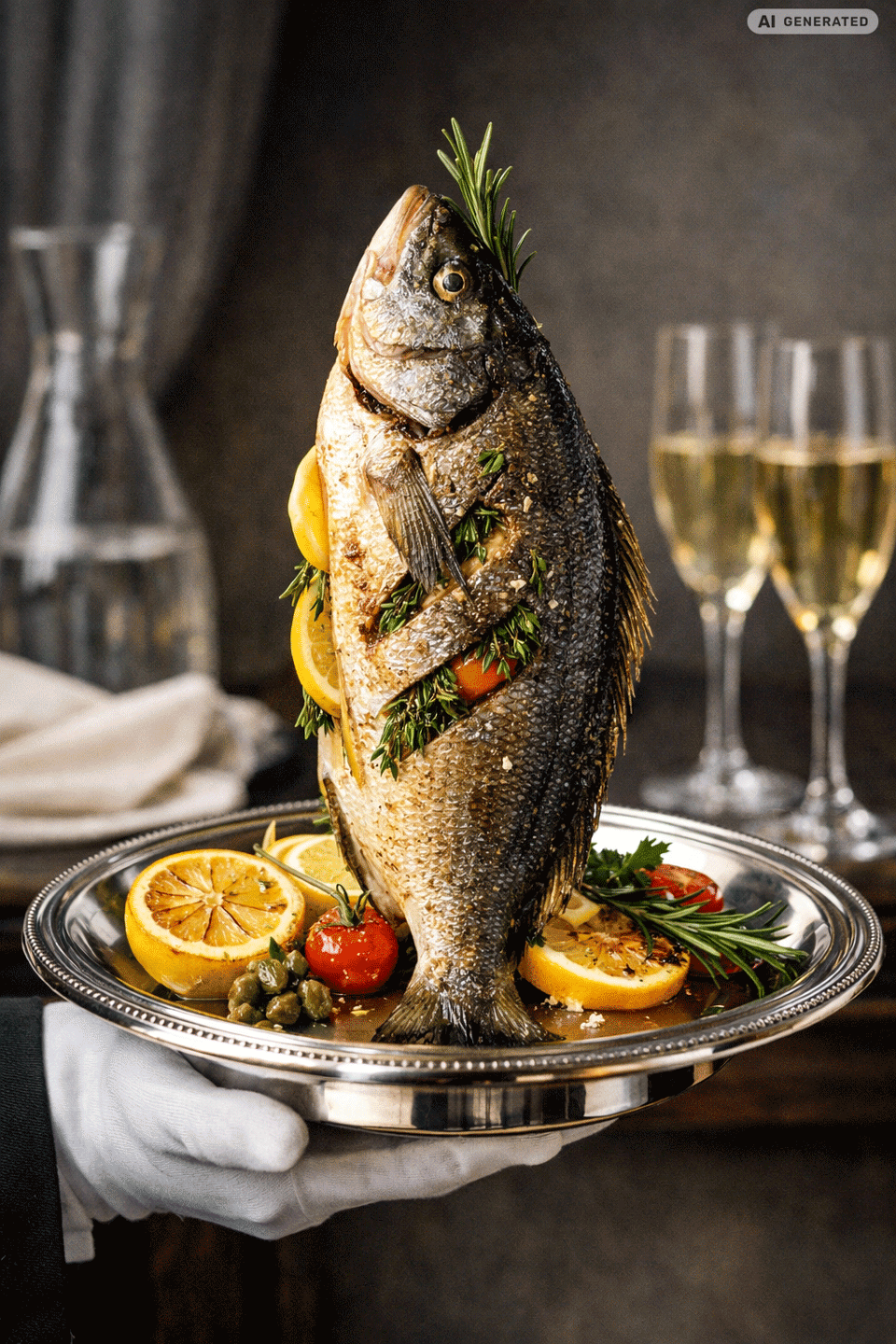 Standup Fisch auf Teller